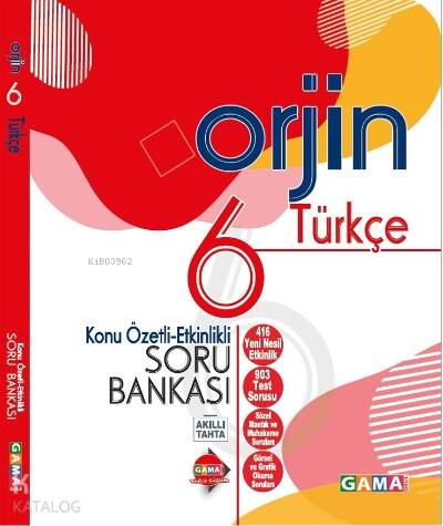 Gama Yayınları 6. Sınıf Türkçe Orjin Konu Özetli Etkinlikli Soru Bankası - 1