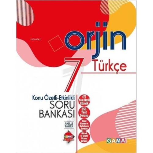 Gama Yayınları 7.Sınıf Orjin Türkçe Konu Özetli Soru Bankası - 1