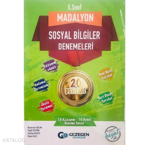 Gezegen Yayınları 5. Sınıf Sosyal Bilgiler Madalyon 20 li Denemeleri Gezegen - 1