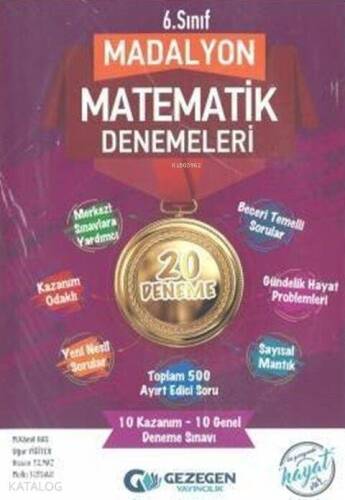 Gezegen Yayınları 6. Sınıf Matematik Madalyon 20li Deneme Gezegen - 1