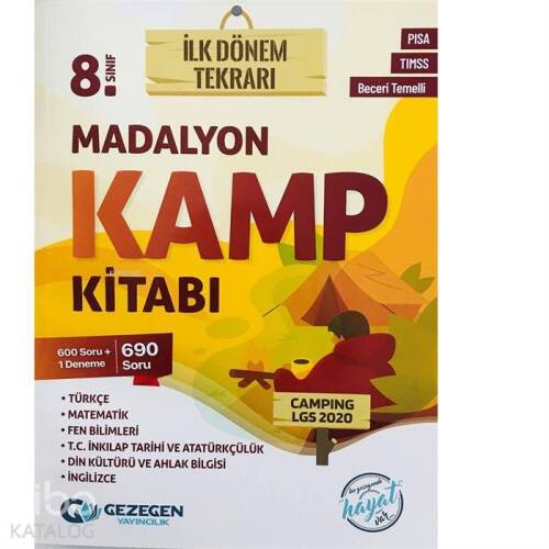 Gezegen Yayınları 8. Sınıf LGS Madalyon Yeni Nesil Sorularla 1. Dönem İlk Dönem Tekrar Kamp Kitabı Gezegen - 1