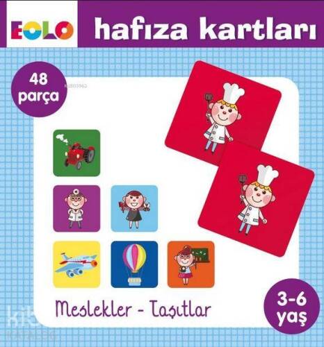 Hafıza Kartları - Meslekler - Taşıtlar (3-6 Yaş); 48 Parça - 1