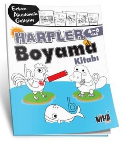 Harfler Boyama Kitabı 4-6 Yaş - Erken Akademik Gelişim - 1