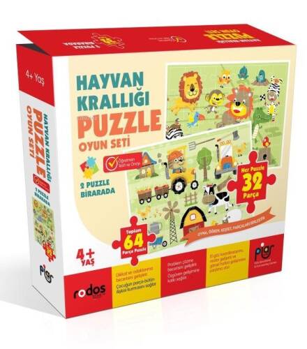 Hayvan Krallığı Puzzle Oyun Seti (4+Yaş) - 1