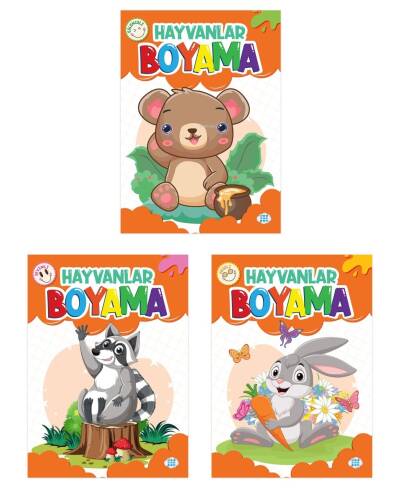 Hayvanlar Boyama Seti (3 Kitap Takım) - 1