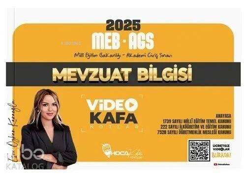 Hoca Kafası 2025 MEB AGS Mevzuat Bilgisi Video Kafa Notlar - Esra Özkan Karaoğlu Hoca Kafası Yayınları - 1