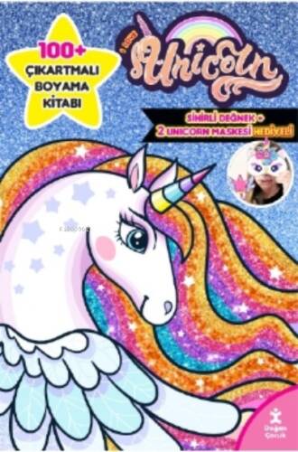 I Love Unicorn 100+ Çıkartma Hediyeli Boyama Kitabı - 1