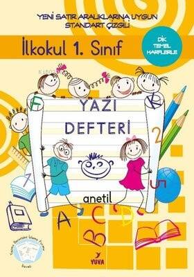 İlkokul 1. Sınıf Yazı Defteri Standart Çizgili Küçük - Dik Temel Harflerle - 1