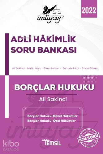 İmtiyaz Adli – İdari Hakimlik Soru Bankası Borçlar Hukuk - 1