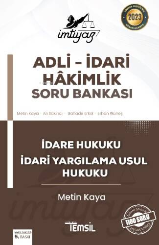 İmtiyaz Adli İdari Hakimlik Soru Bankası İdare Hukuku Ve İdari Yargılama Usul Hukuku - 1