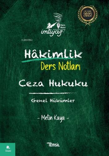 İmtiyaz Ceza Hukuku Genel Hükümler Hakimlik Ders Notları - 1