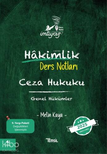 İmtiyaz Ceza Hukuku Genel Hükümler Hakimlik Ders Notları - 1