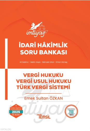 İmtiyaz İdari Hâkimlik Vergi Hukuku Vergi Usul Hukuku Türk Vergi Sistemi Soru Bankası - 1