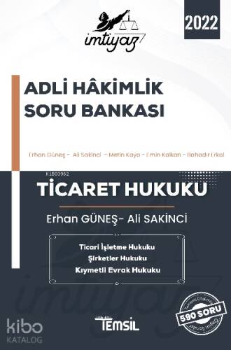 İmtiyaz Ticaret Hukuku Adli Hakimlik Soru Bankası Ticaret Hukuku - 1