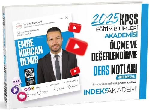 İndeks Akademi 2025 KPSS Eğitim Bilimleri Ölçme ve Değerlendirme Video Ders Notları - 1