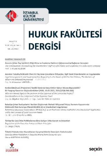 İstanbul Kültür Üniversitesi Hukuk Fakültesi Dergisi Cilt:22 – Sayı:1 Ocak 2023 - 1