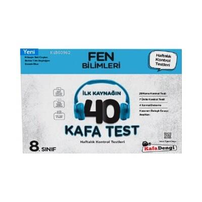 KafaDengi 8. Sınıf Fen Bilimleri 40 Kafa Test( Haftalık Kontrol Testleri + Sarmal Deneme) - 1