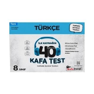 KafaDengi 8. Sınıf Türkçe 40 Kafa Test( Haftalık Kontrol Testleri + Sarmal Deneme) - 1