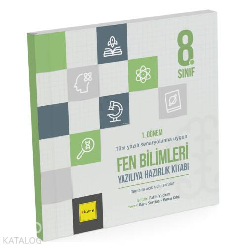 Kare Yayınları 8. Sınıf LGS 1. Dönem Fen Bilimleri Yazılıya Hazırlık Kitabı - 1