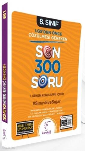 Karekök Yayınları 8. Sınıf 1. Dönem LGS den Önce Çözülmesi Gereken Son 300 Soru Karekök - 1