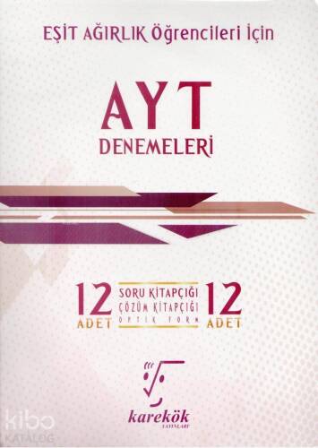 Karekök Yayınları AYT Eşit Ağırlık Öğrenciler İçin 12 Adet Deneme Karekök - 1