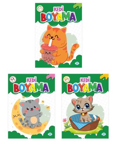 Kedi Boyama Seti (3 Kitap Takım) - 1