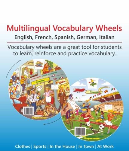 Kelime Çarkları Seti; 5 Dilde Temel Kelimeler - Multilingual Vocabulary Wheels - 1