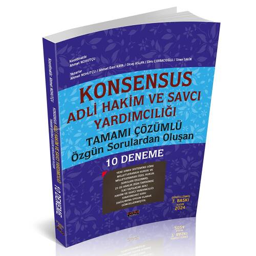 Konsensus Adli Hakim ve Savcı Yardımcılığı Tamamı Çözümlü Özgün Sorulardan Oluşan 10 Deneme - 1