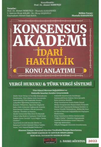 Konsensus Akademi İdari Hakimlik Konu Anlatımı Vergi Hukuku ve Türk Vergi Sistemİ - 1