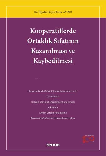 Kooperatiflerde Ortaklık Sıfatının Kazanılması ve Kaybedilmesi - 1