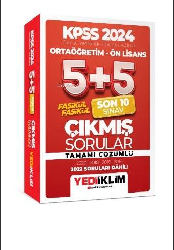 KPSS 2024 Genel Yetenek Genel Kültür Ortaöğretim - Ön Lisans Fasikül Fasikül Son 10 Sınav Çıkmış Sorular Tamamı Çözümlü - 1