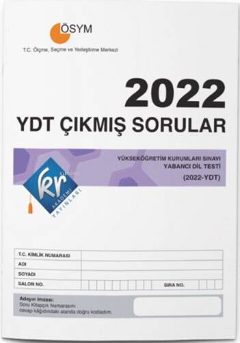 KR Akademi 2022 YDT Tıpkı Basım Çıkmış Sorular - 1