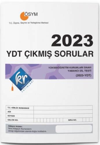 KR Akademi 2023 YDT Tıpkı Basım Çıkmış Sorular - 1