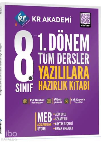 Kr Akademi 8. Sınıf 1. Dönem Tüm Dersler Yazılılara Hazırlık Kitabı - 1