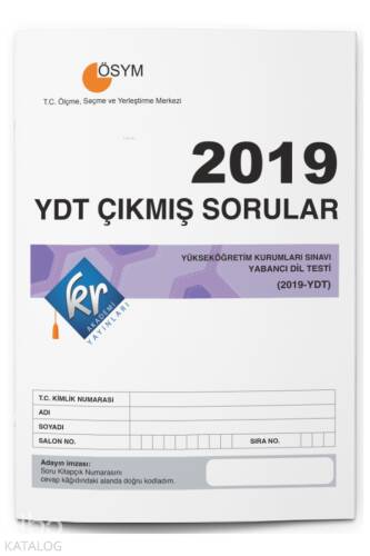 KR Akademi Yayınları 2019 YDT Çıkmış Sorular Tıpkı Basım Kitapçığı - 1