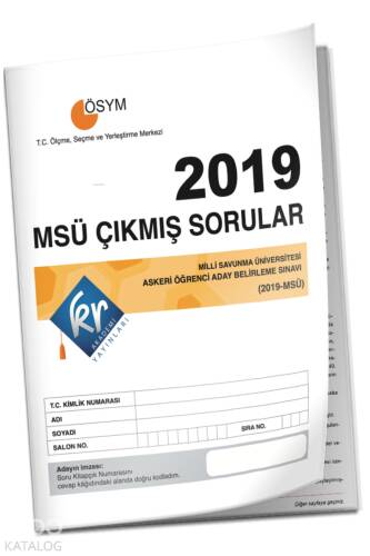 KR Akademi Yayınları MSÜ Çıkmış Sorular Tıpkı Basım Kitapçığı - 1