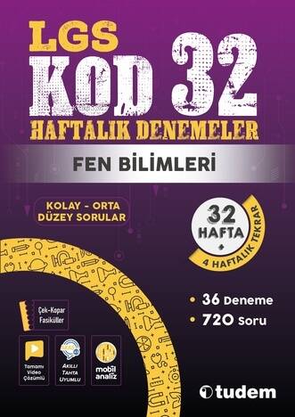 LGS Kod 32 Haftalık Denemeler Fen Bilimleri - 1