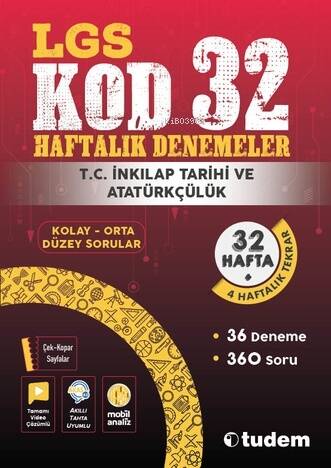 LGS Kod 32 Haftalık Denemeler İnkılap Tarihi ve Atatürkçülük - 1