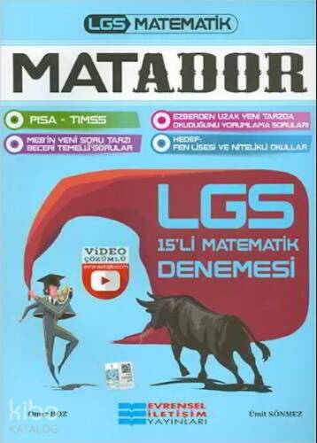 LGS Matador Matematik Video Çözümlü Deneme Sınavı 15 Adet Evrensel İletişim Yayınları - 1