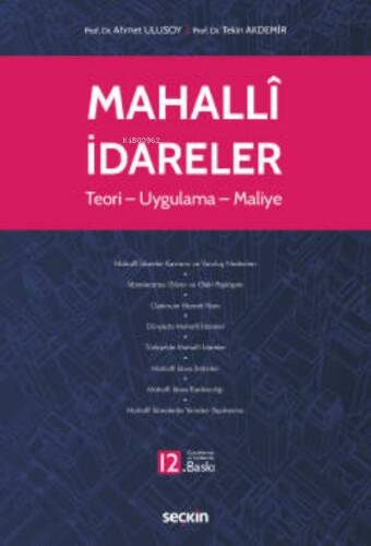 Mahallî İdareler;Teori – Uygulama – Maliye - 1