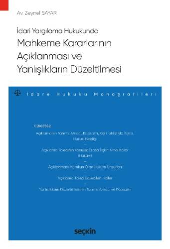 Mahkeme Kararlarının Açıklanması ve Yanlışlıkların Düzeltilmesi - 1