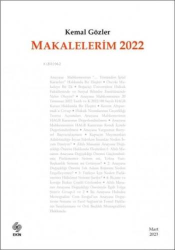 Makalelerim 2022 - 1