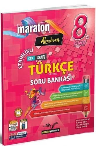 Maraton Yayıncılık Maraton Akademi 8.Sınıf Etkinlikli Türkçe Soru Bankası - 1