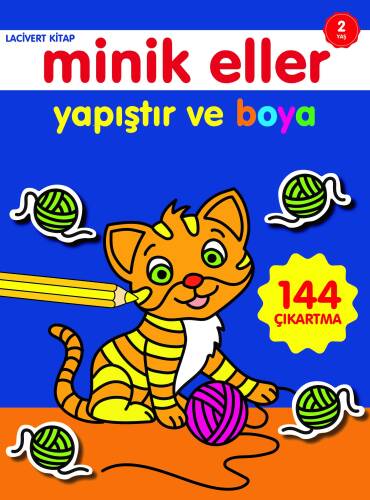 Minik Eller Yapıştır ve Boya;Lacivert Kitap - 1