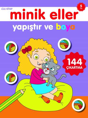 Minik Eller Yapıştır ve Boya;Lila Kitap - 1