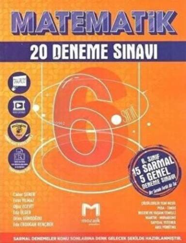 Mozaik Yayınları 6. Sınıf Matematik 20 Deneme - 1