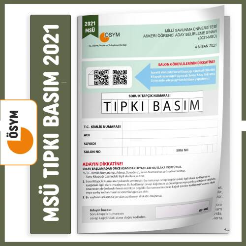 MSÜ 2021 ÖSYM Tıpkı Basım Türkiye Geneli Dijital Çözümlü Çıkmış Soru Kitapçığı - 1