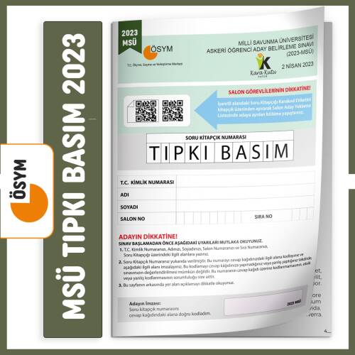 MSÜ 2023 ÖSYM Tıpkı Basım Türkiye Geneli Dijital Çözümlü Çıkmış Soru Kitapçığı - 1