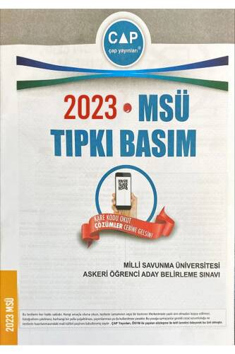 MSÜ Tıpkı Basım Milli Savunma Üniversitesi Askeri Öğrenci Aday Belirleme Sınavı - 1