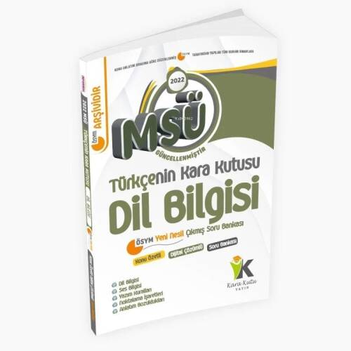 MSÜ Türkçenin Kara Kutusu Dil Bilgisi Konu Özetli Dijital Çözümlü Çıkmış Soru Bankası - 1